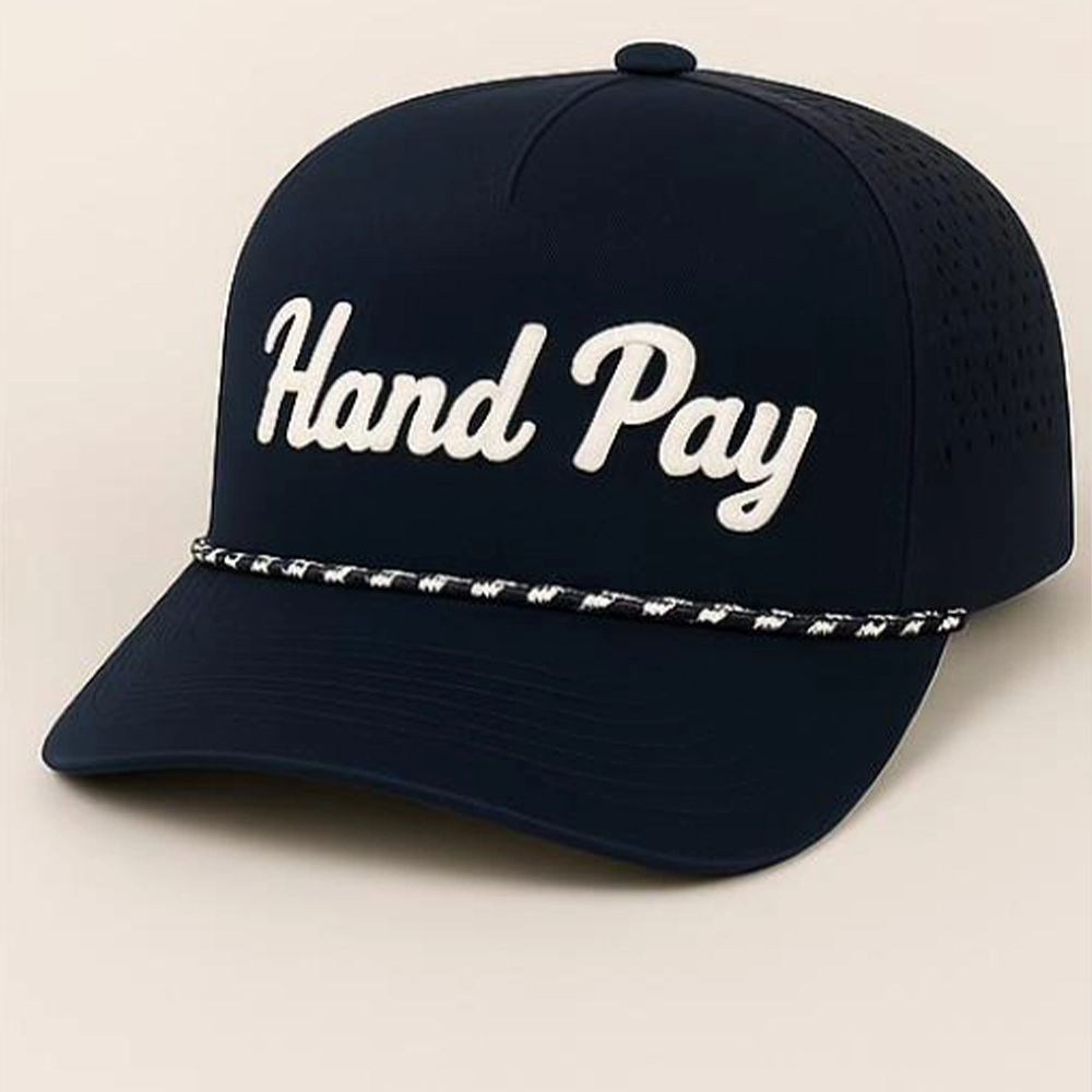 Navy Blue Hand Pay Snap Back Hats